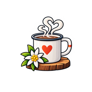 Illustration einer Hüttentasse mit Herz