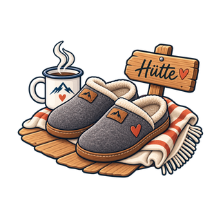Illustration von Hüttenschuhen